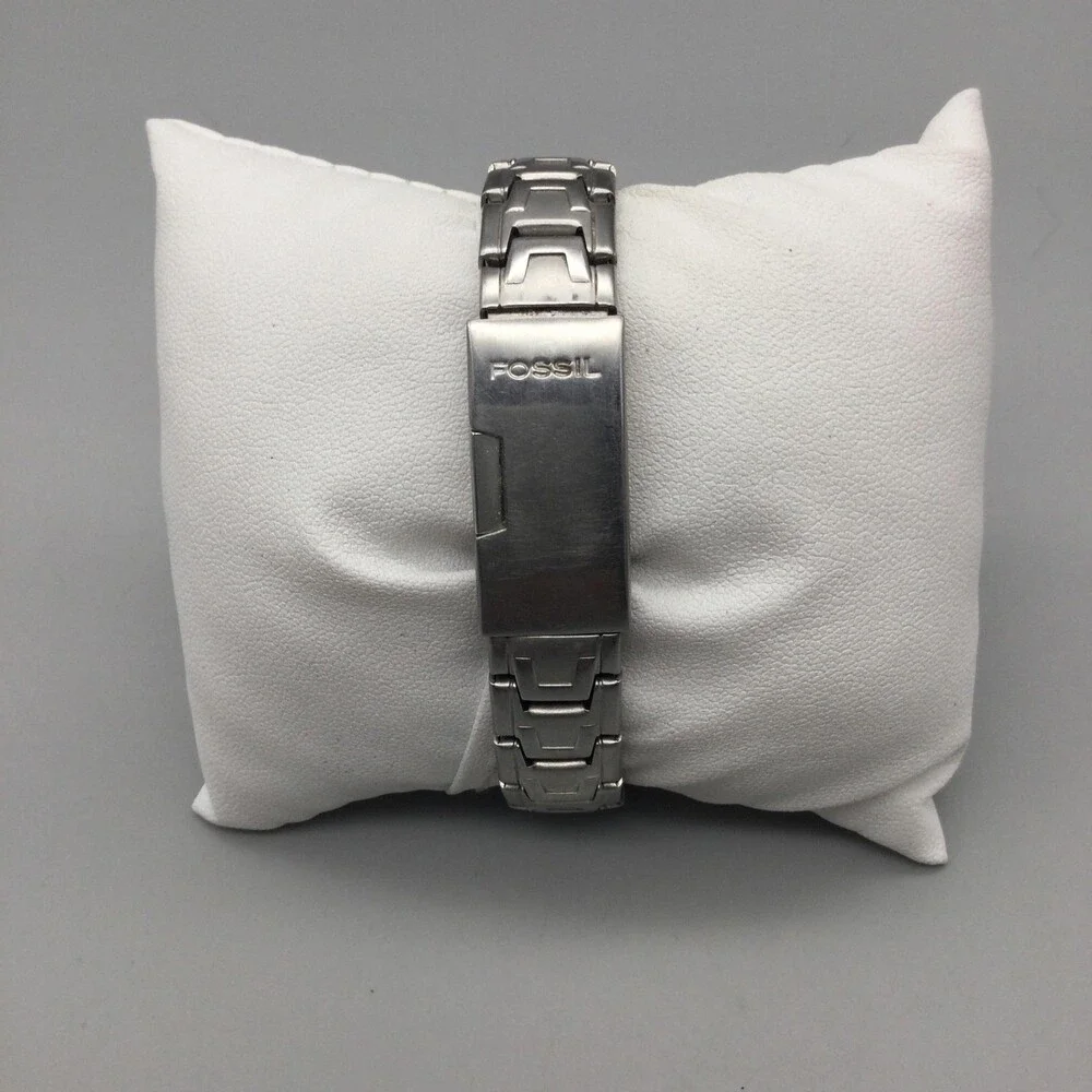 Fossil AM-3528 Womens Watch 29mm Blue Dial Date Stainless New Battery 6.5